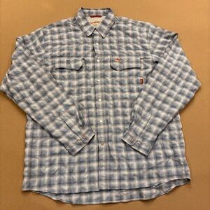 Simms Men’s Cor3 Big Sky Long Sleeve Pear Snap Fishing Shirt Plaid Size Large